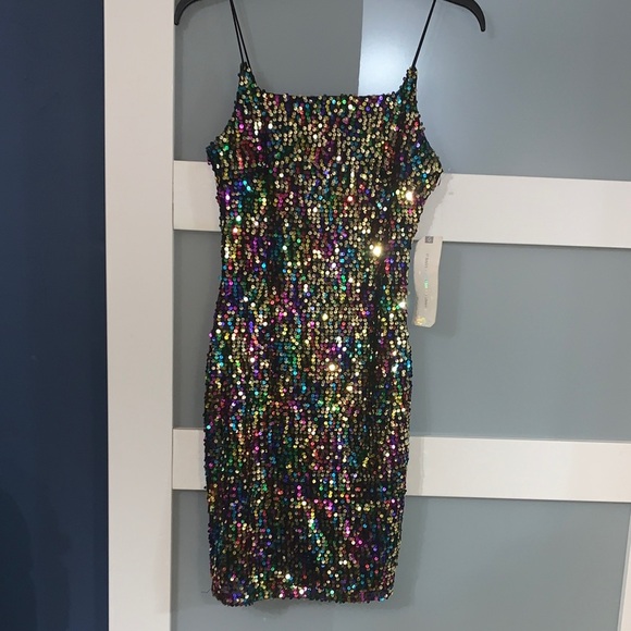 Almost Famous Dresses & Skirts - Almost Famous Multicolor Sequin Mini Dress